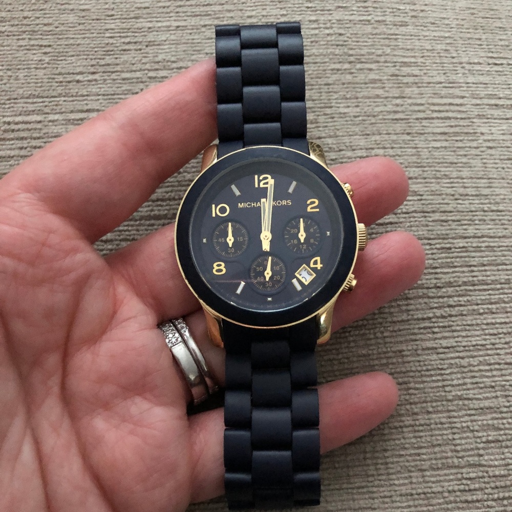 Michael Kors Navy Blue and Gold Watch